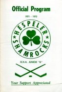 1971-72 Hespeler Shamrocks game program