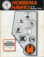 1985-86 Hobbema Hawks game program