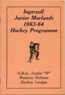 1963-64 Ingersoll Junior Marlands game program