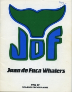 1986-87 Juan de Fuca Whalers game program