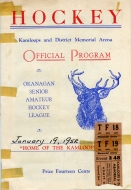 1951-52 Kamloops Elks game program