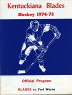 1974-75 Kentuckiana Blades game program