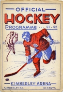 1951-52 Kimberley Dynamiters game program