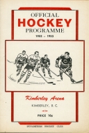 1952-53 Kimberley Dynamiters game program
