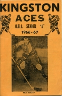1966-67 Kingston Aces game program