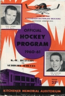 1960-61 Kitchener-Waterloo Beavers game program