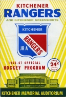 1966-67 Kitchener Greenshirts game program