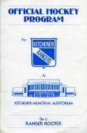 1980-81 Kitchener Ranger B's game program