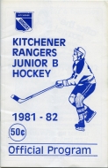 1981-82 Kitchener Ranger B's game program