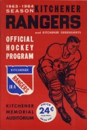 1963-64 Kitchener Rangers game program