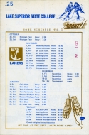 1974-75 Lake Superior State University game program