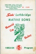 1953-54 Lethbridge Native Sons game program