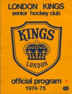 1974-75 London Kings game program