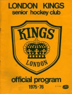 1975-76 London Kings game program