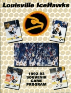 1992-93 Louisville Icehawks game program