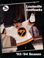 1993-94 Louisville Icehawks game program