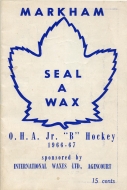 1966-67 Markham Seal-A-Wax game program