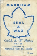 1967-68 Markham Seal-A-Wax game program