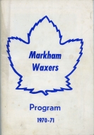 1970-71 Markham Waxers game program