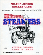 1983-84 Milton Steamers game program
