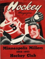 1952-53 Minneapolis Millers game program