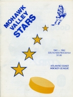 1981-82 Mohawk Valley Stars game program
