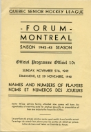 1942-43 Montreal Senior Canadiens game program