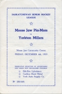 1959-60 Moose Jaw Canucks game program