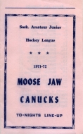 1971-72 Moose Jaw Canucks game program