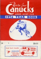 1974-75 Moose Jaw Canucks game program