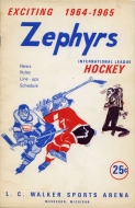 1964-65 Muskegon Zephyrs game program