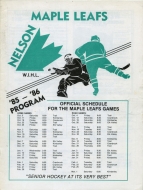 1985-86 Nelson Maple Leafs game program