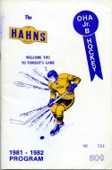 1981-82 New Hamburg Hahns game program