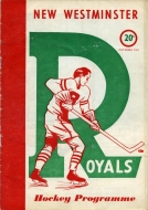1952-53 New Westminster Royals game program