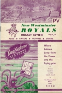 1953-54 New Westminster Royals game program