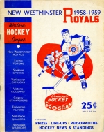 1958-59 New Westminster Royals game program