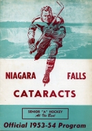 1953-54 Niagara Falls Cataracts game program