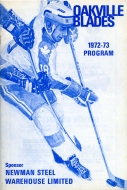 1972-73 Oakville Blades game program