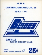 1973-74 Oakville Blades game program