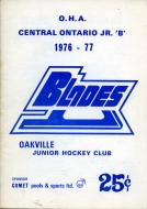 1976-77 Oakville Blades game program