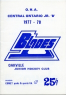 1977-78 Oakville Blades game program