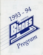 1993-94 Oakville Blades game program