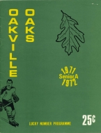 1971-72 Oakville Oaks game program