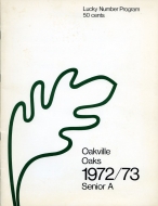 1972-73 Oakville Oaks game program