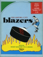 1973-74 Oklahoma City Blazers game program