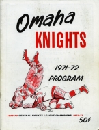 1971-72 Omaha Knights game program