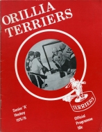 1975-76 Orillia Terriers game program