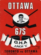 1967-68 Ottawa 67's game program