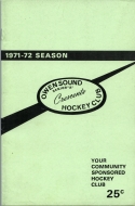 1971-72 Owen Sound Crescents game program