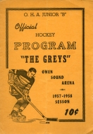 1957-58 Owen Sound Greys game program